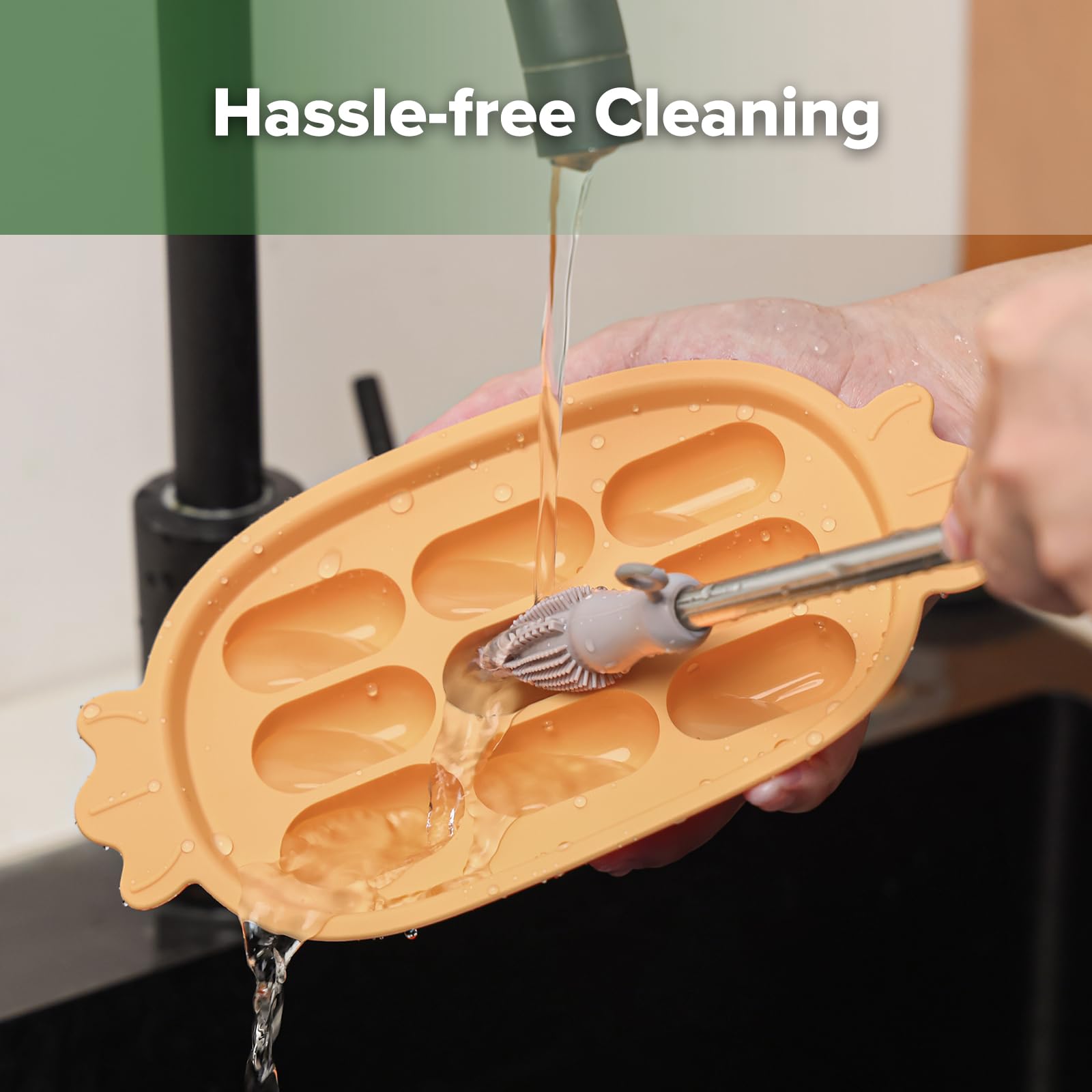 Haakaa baby popsicle mold is dishwasher-safe for easy cleanup