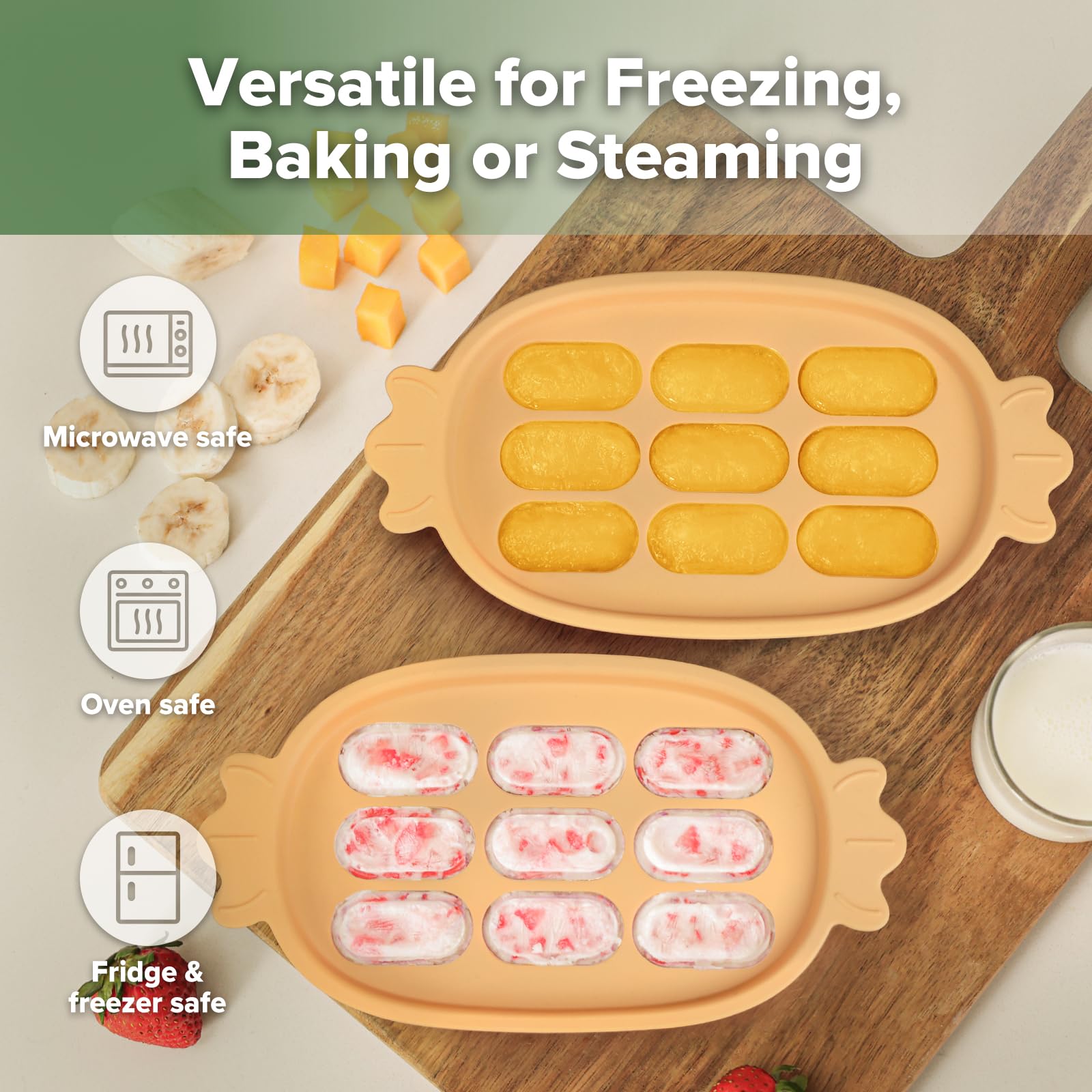 Haakaa baby popsicle mold demonstrates effortless pop-out portions for quick snacks