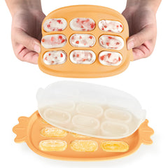 Haakaa baby popsicle mold orange close-up shows safe silicone for easy frozen snacks