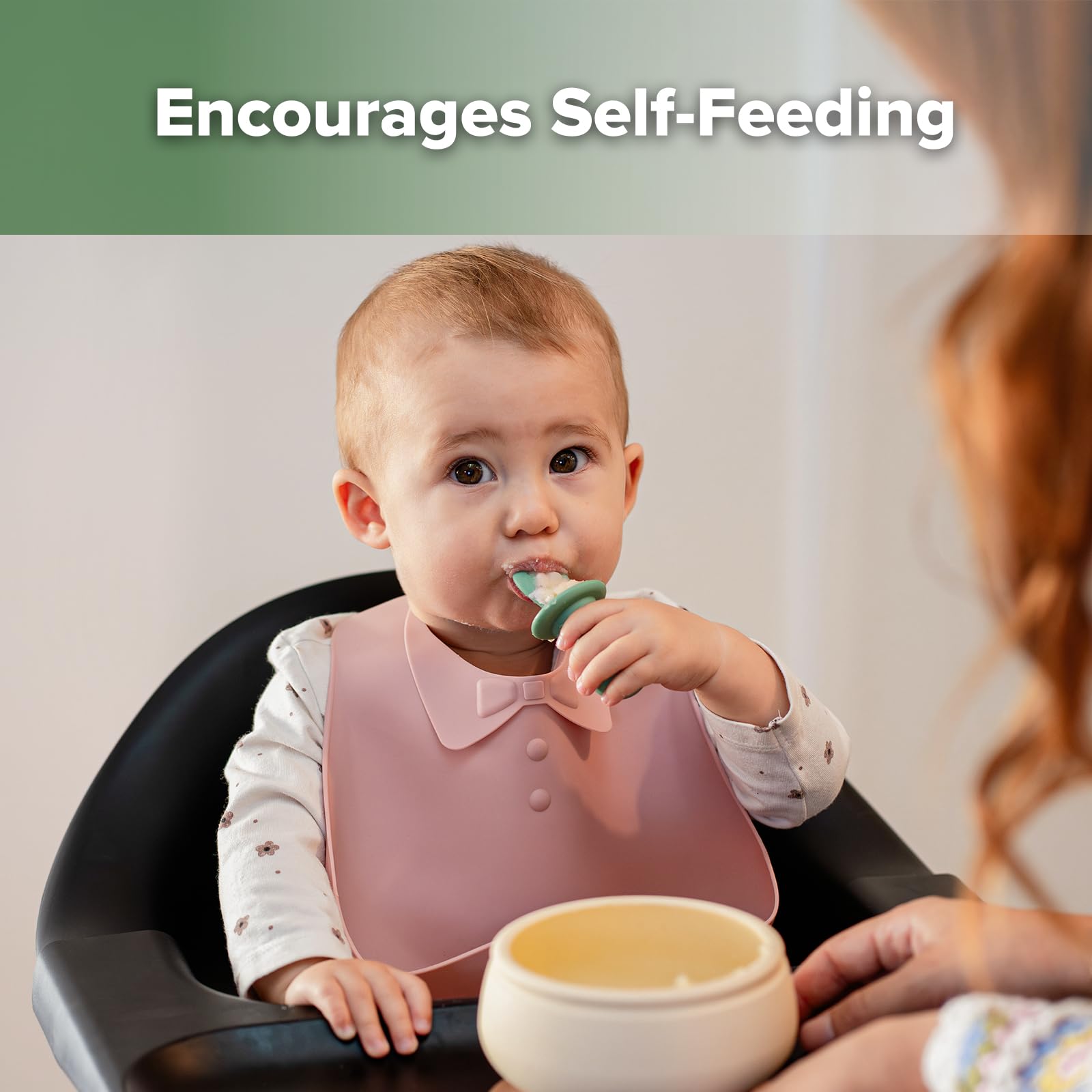 Haakaa silicone baby spoons teething-friendly design soothes gums during meals.