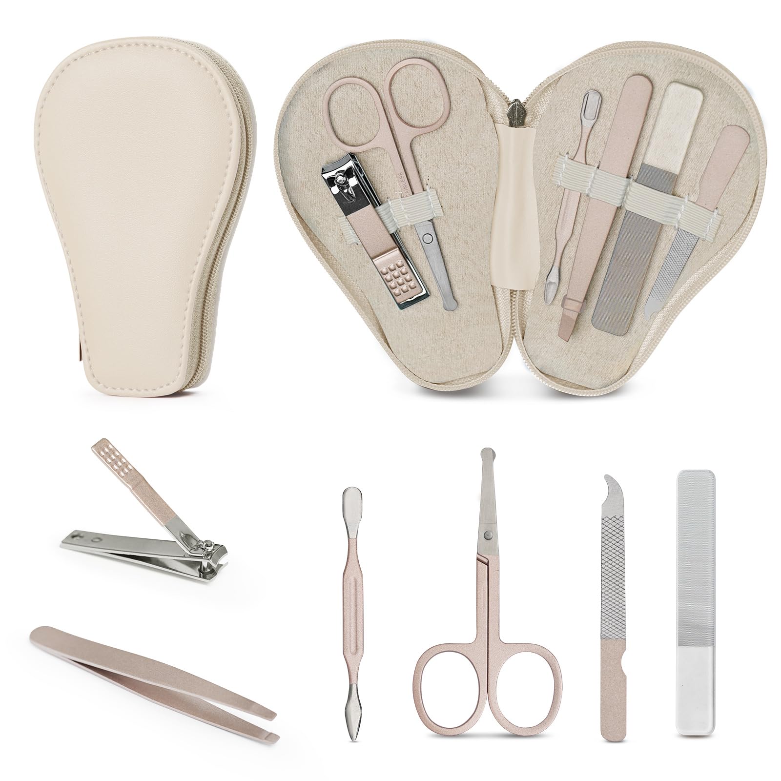 haakaa baby nail care kit assembled in stylish white design.