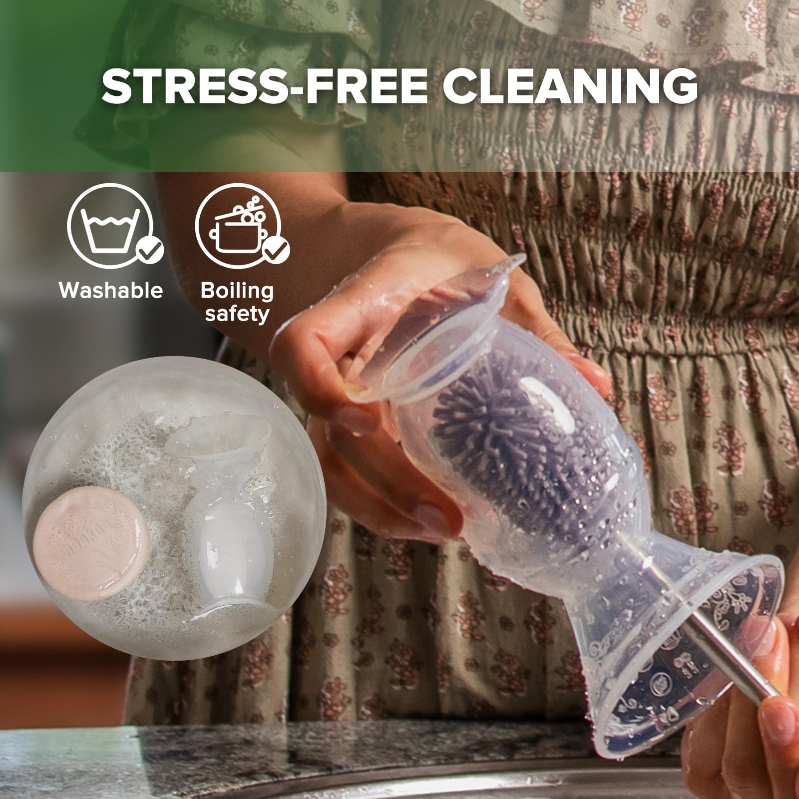 Haakaa BPA-free phthalate-free silicone for safe daily use.