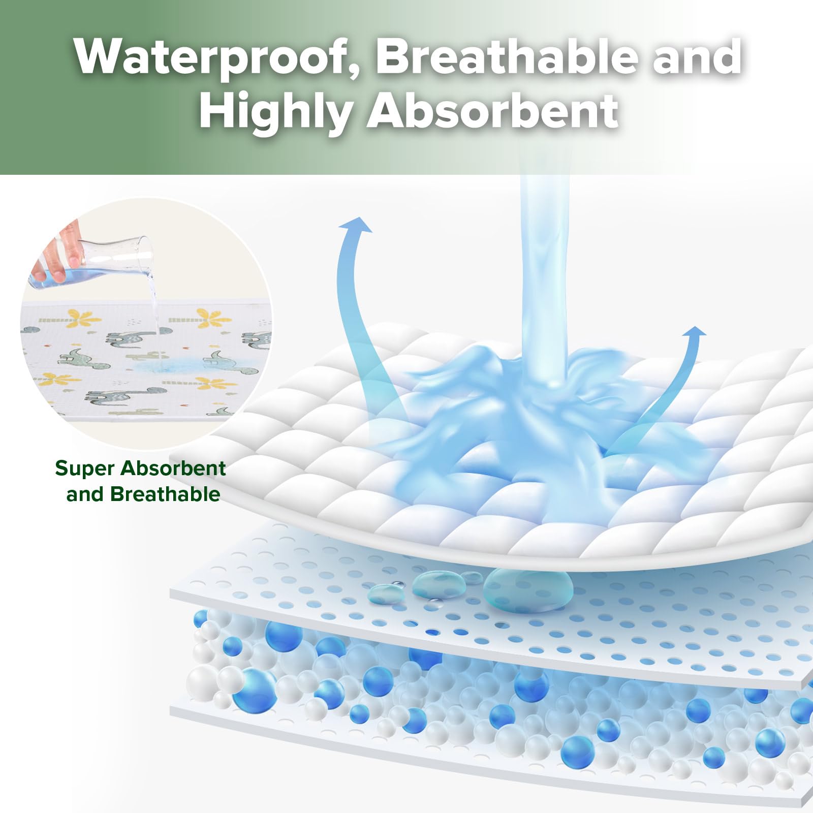 haakaa changing pad liner folded travel-ready compact for on-the-go diaper changes