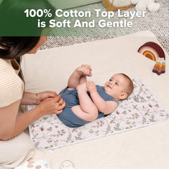 haakaa changing pad liner honey blossom folded for travel