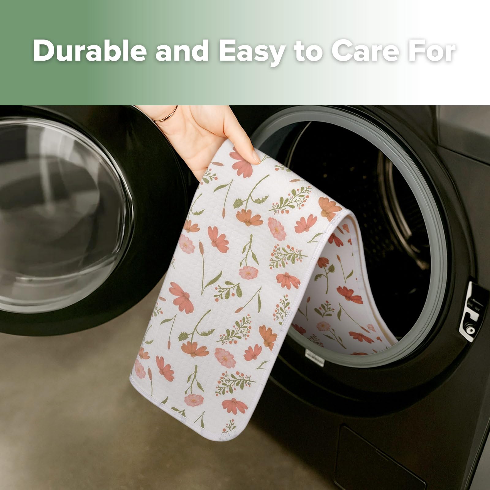 haakaa changing pad liner machine-washable for easy repeated cleaning.