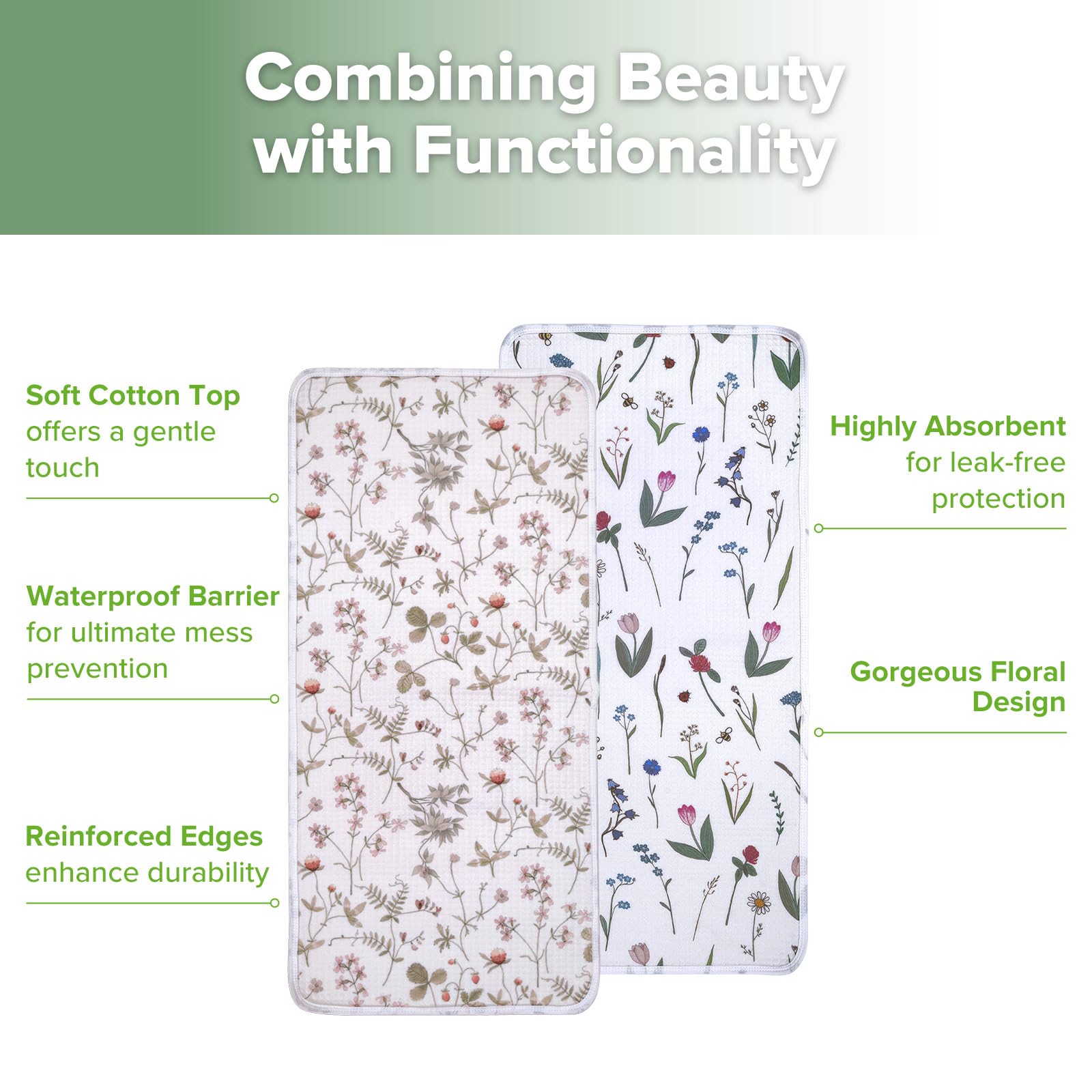 haakaa changing pad liner vintage garden folded for travel