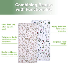 haakaa changing pad liner vintage garden folded for travel
