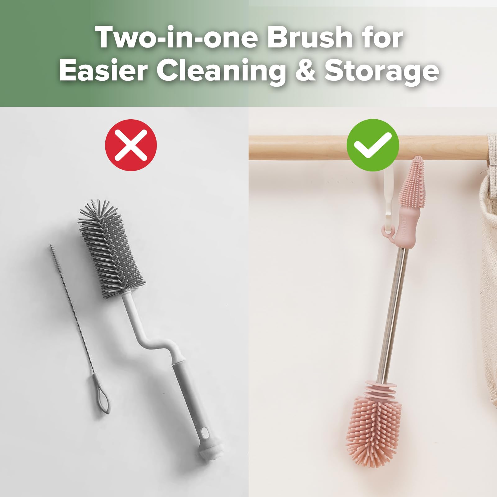 haakaa stainless steel handle provides sturdy grip and rust resistance.