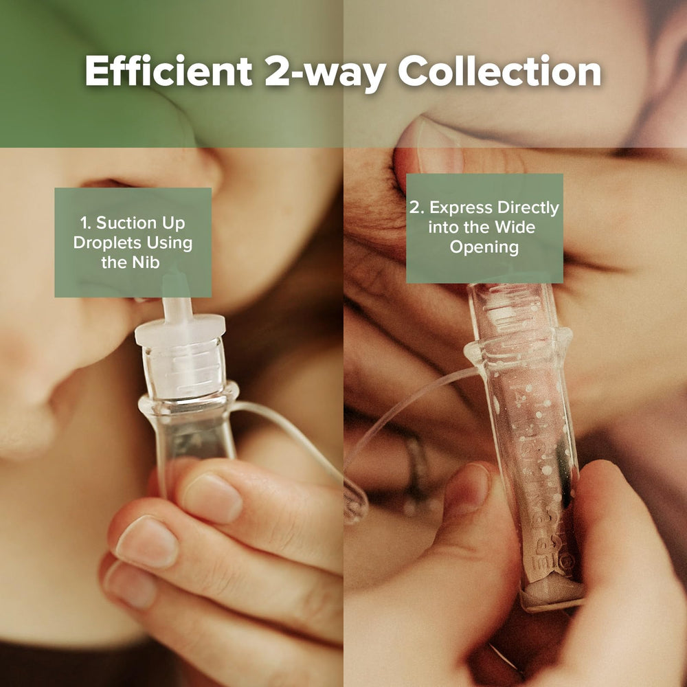 Haakaa clear PP storage case keeps colostrum organized and portable.