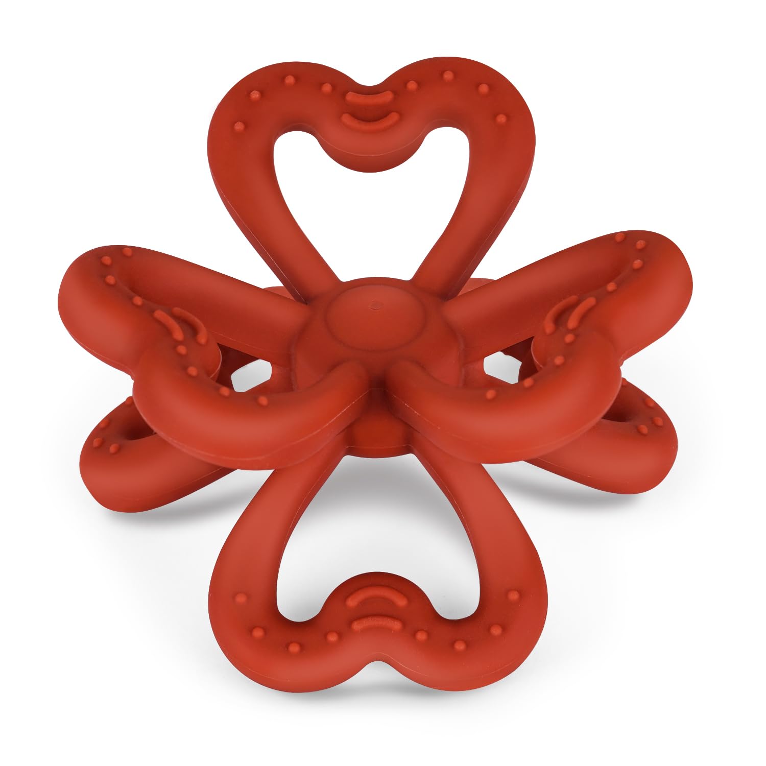 Haakaa Clover Teether copper front view, easy-to-grasp teething toy for infants.