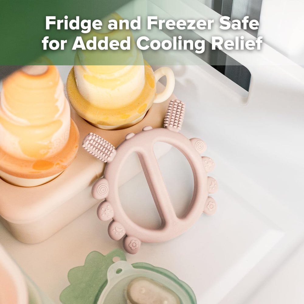 Haakaa crab teether dishwasher-safe for easy cleaning after teething moments