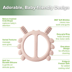 Haakaa crab teether cooling in fridge ready for soothing teething sessions