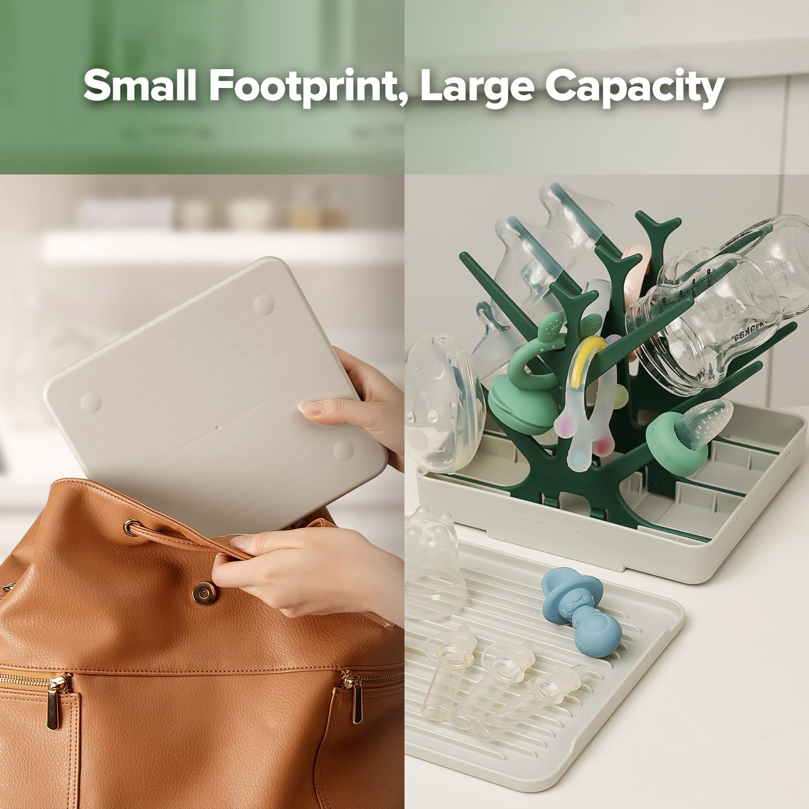 haakaa detachable trees store in the base for space-saving organization.