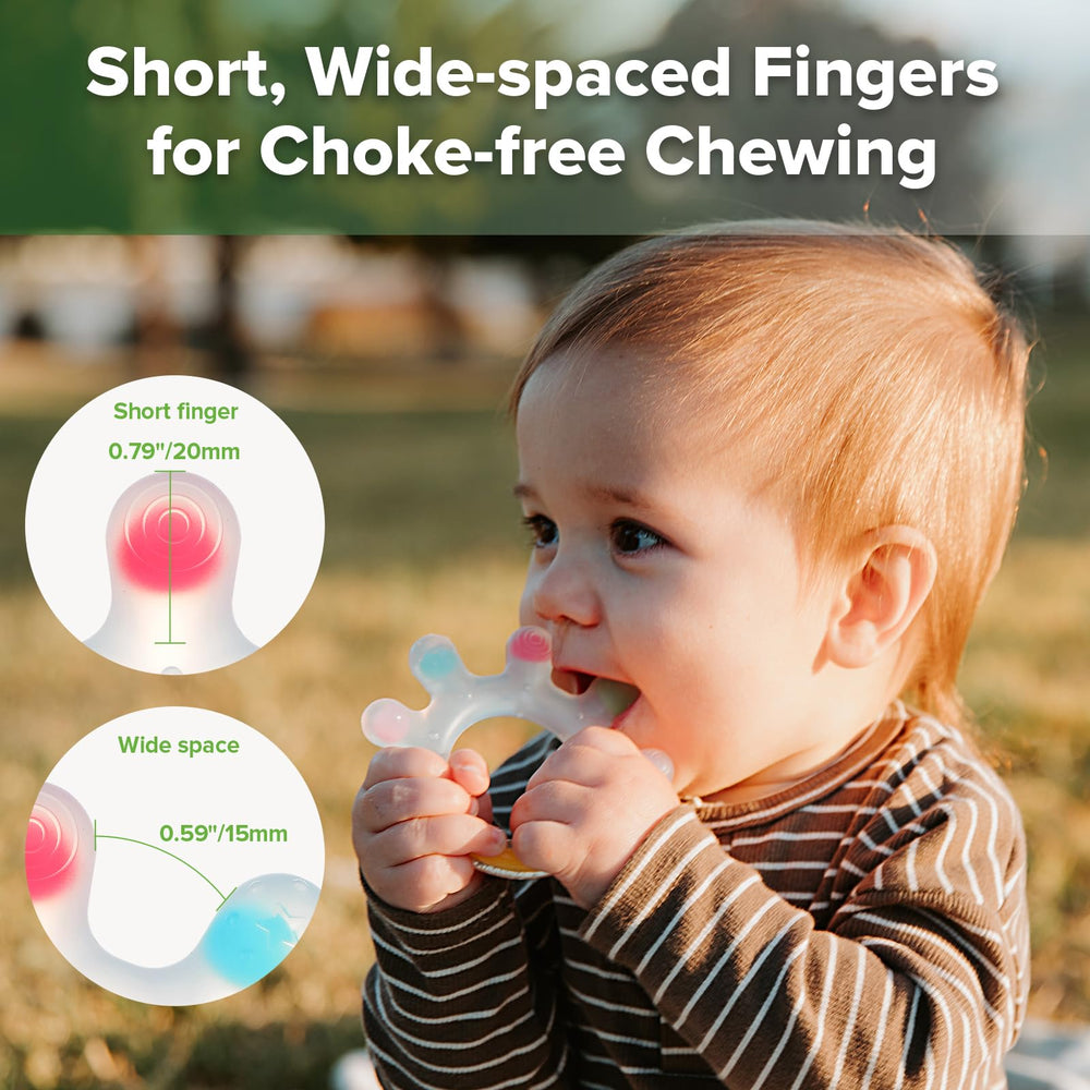 Haakaa Dinky Digits easy-grip ring promotes hand-eye coordination