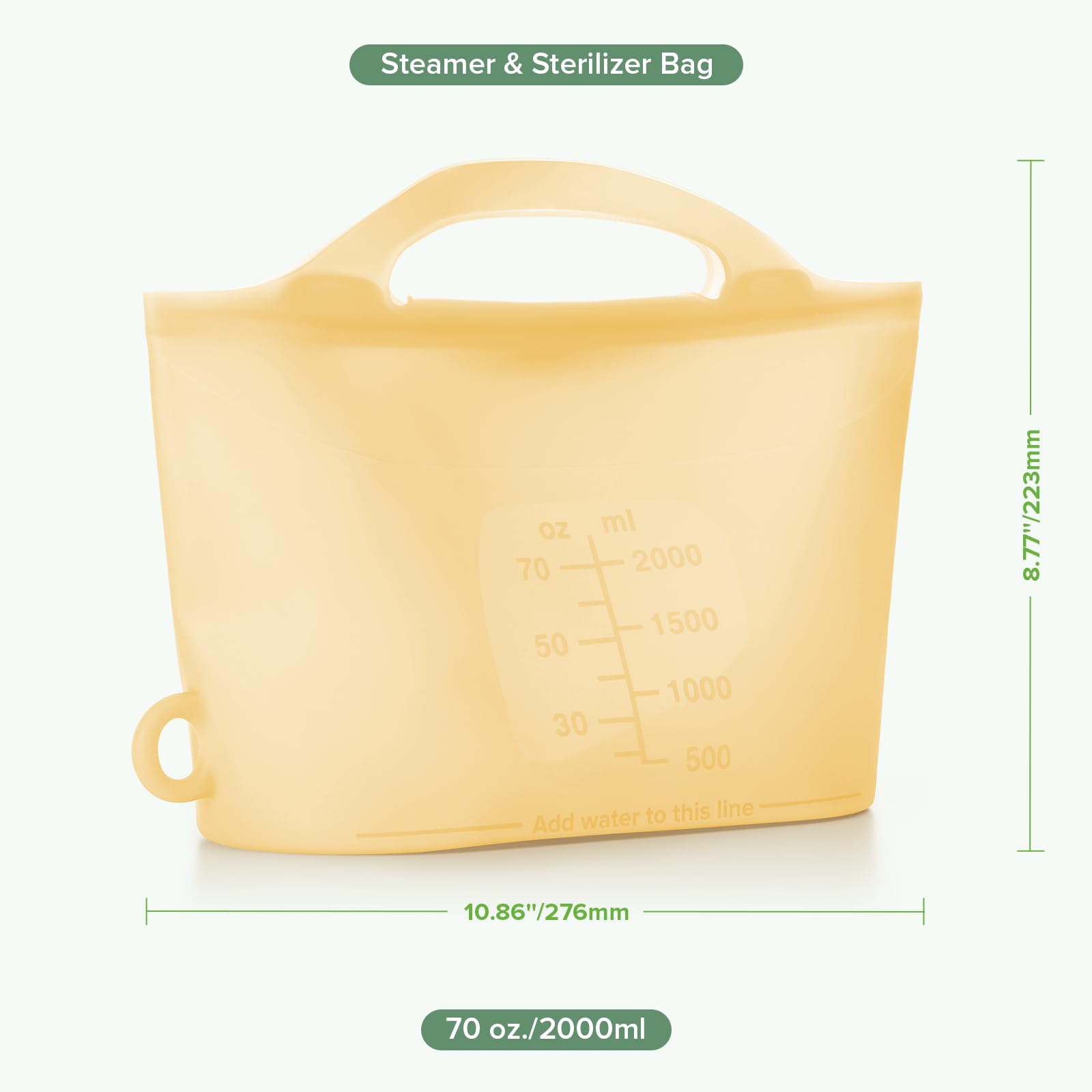 Haakaa bag with hanging loop drying after washing