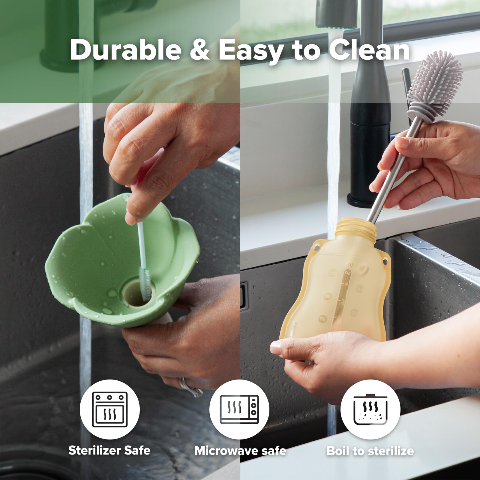 haakaa dishwasher-safe silicone components simplify cleaning after busy days