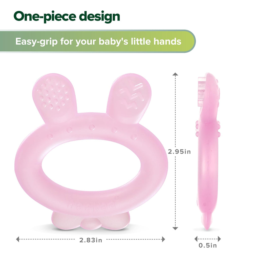 haakaa pink silicone teether BPA free for baby friendly teething