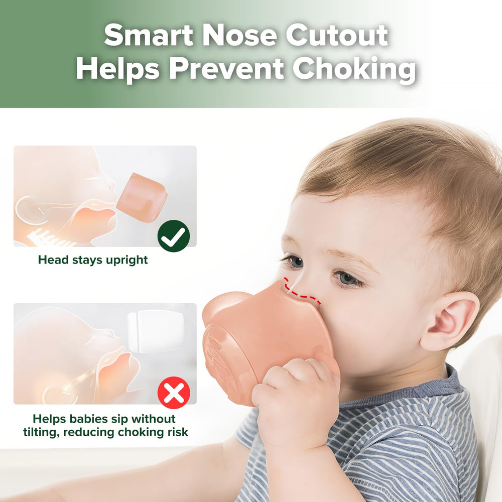 Haakaa easy-grip handles help little hands hold and learn independent drinking.