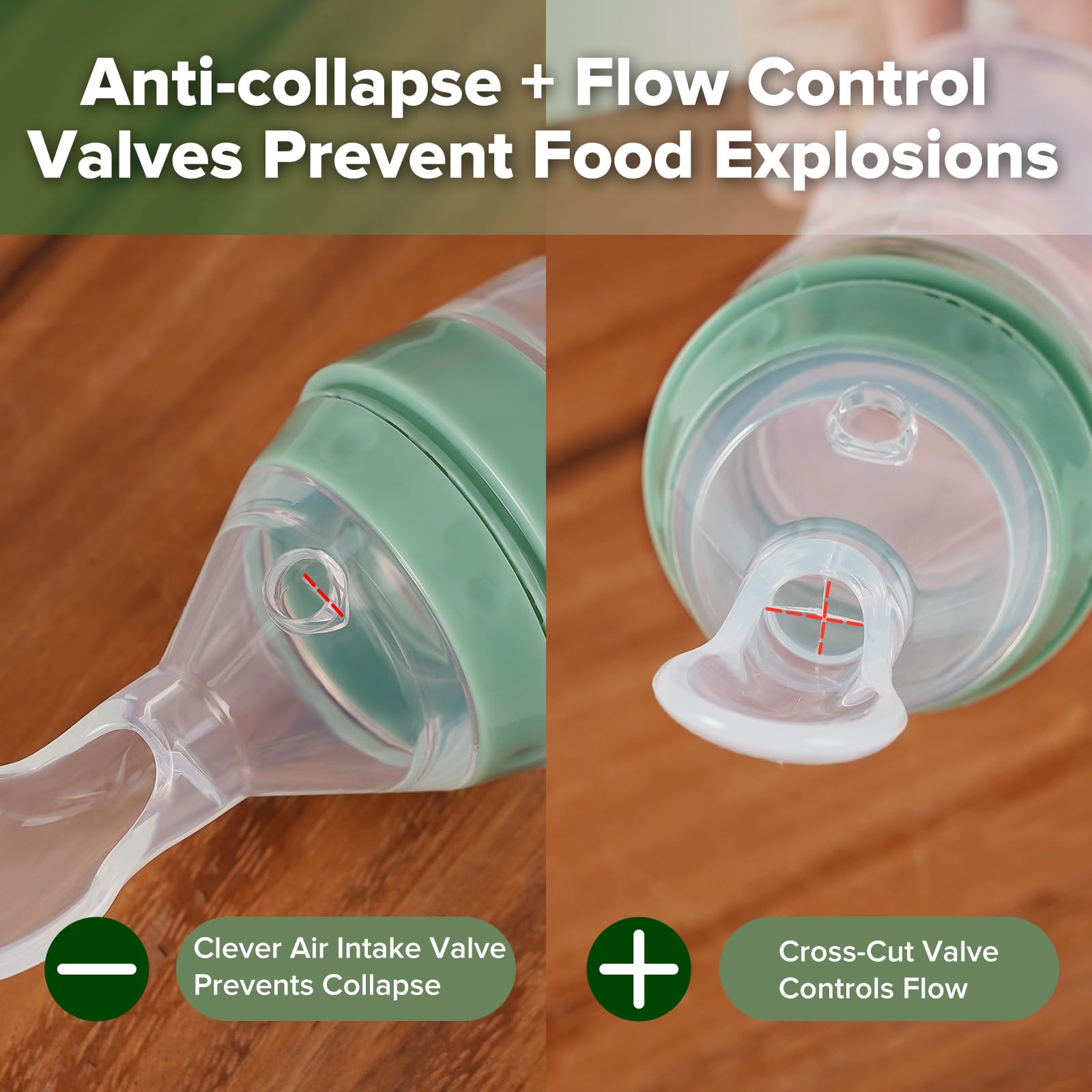 Haakaa ergonomic design enabling easy control of food flow