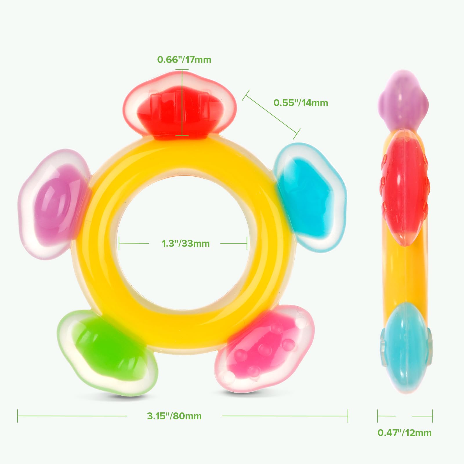 Haakaa Ferris Wheel Teether packaging highlights safe materials