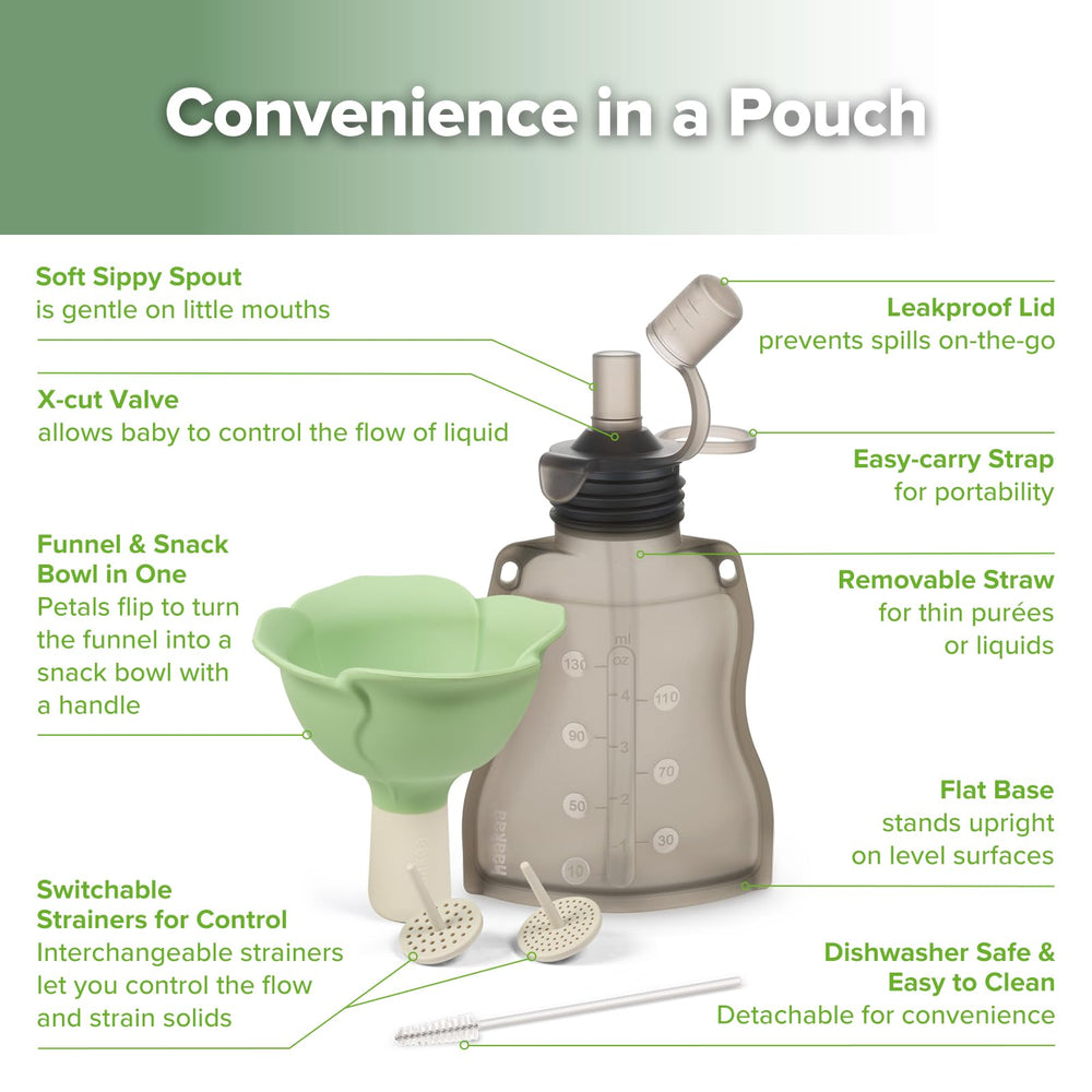 haakaa Flower Funnel smooth-pour close-up highlights petals-inspired design and mess-free filling
