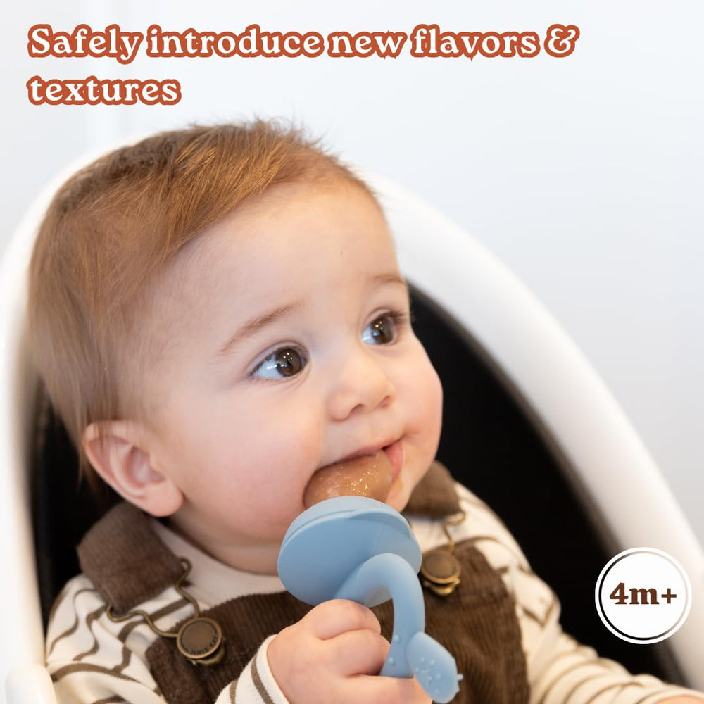 Haakaa Freeze-N-Feed Mini Combo sky blue color inspires sensory exploration at meals.