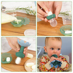 Haakaa SkyBlue feeder features frozen breastmilk pops for cooling comfort.