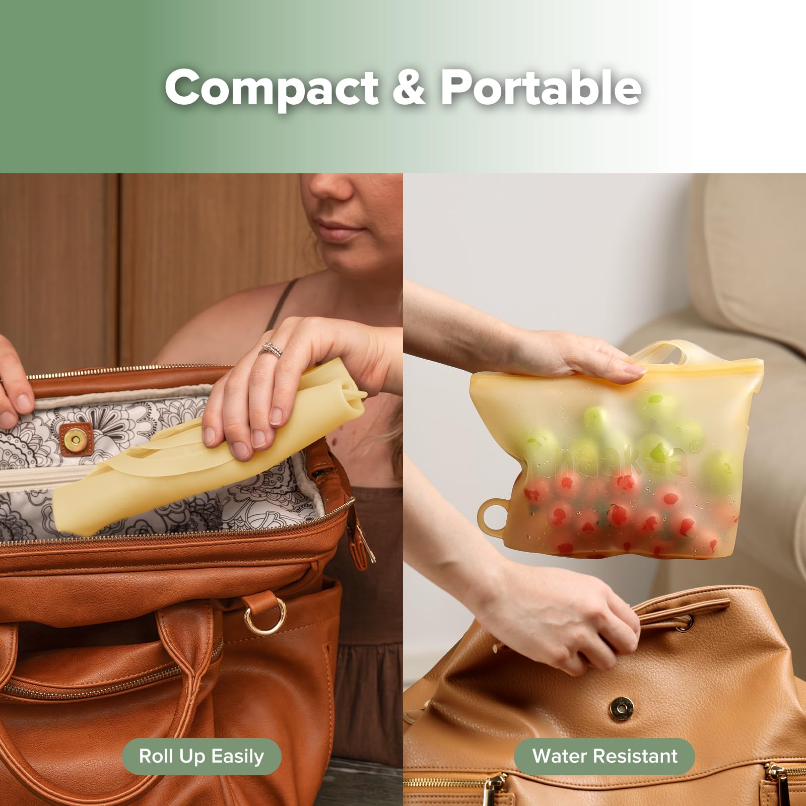 Haakaa bag in fridge and microwave-ready setup for versatile use