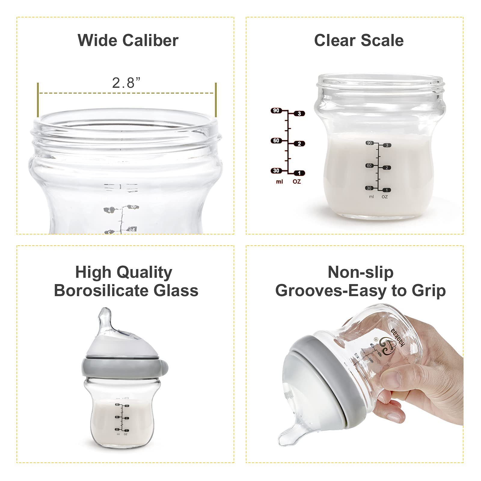 haakaa Gen3 borosilicate glass endure heating and freezing safely