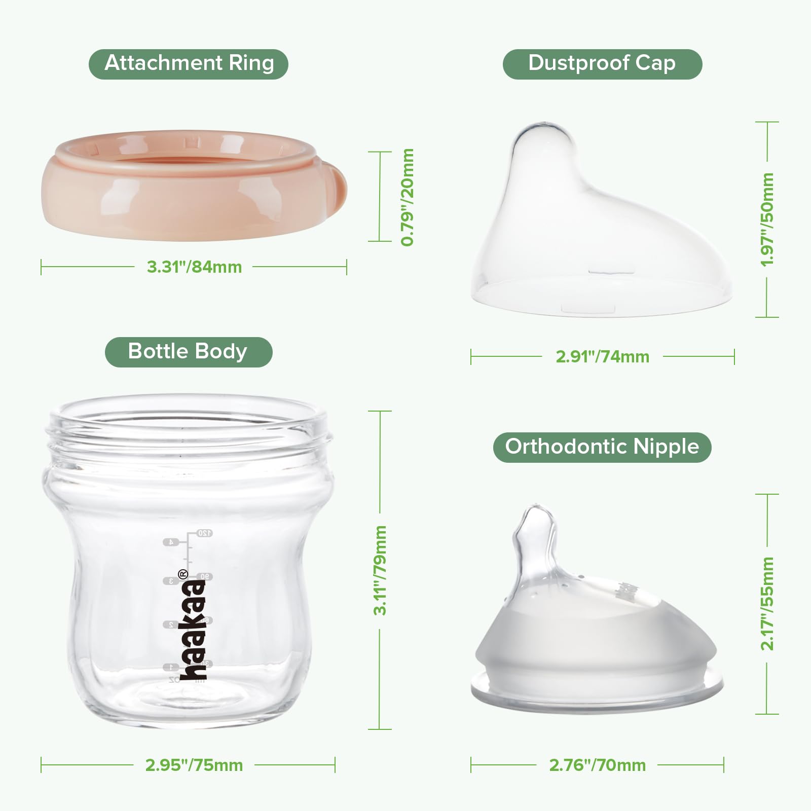 Haakaa Gen.3 peach bottle adds a soft color to nursery routines.