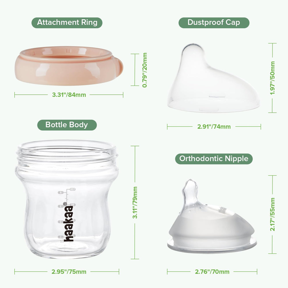 Haakaa Gen.3 peach bottle adds a soft color to nursery routines.