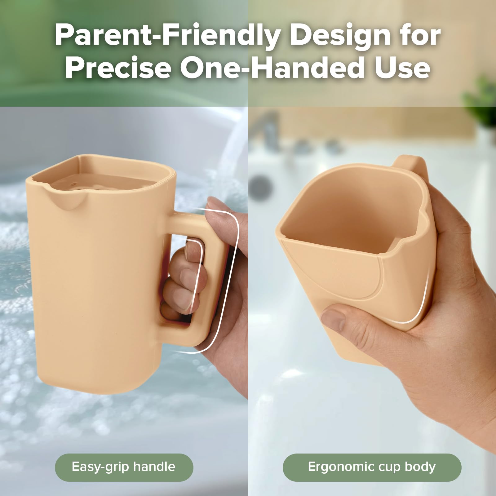 haakaa Gentle Pour Cup easy-to-clean silicone surface after use.