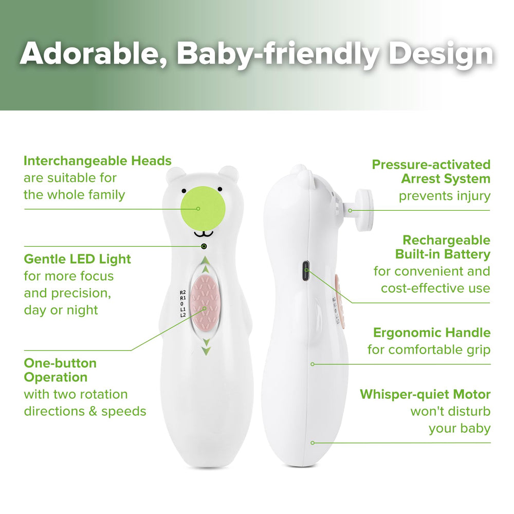 haakaa Happii Bear interchangeable heads for polishing and shaping nails