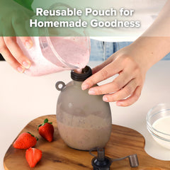 haakaa Happii Bear pouch leakproof lid prevents messes on the go