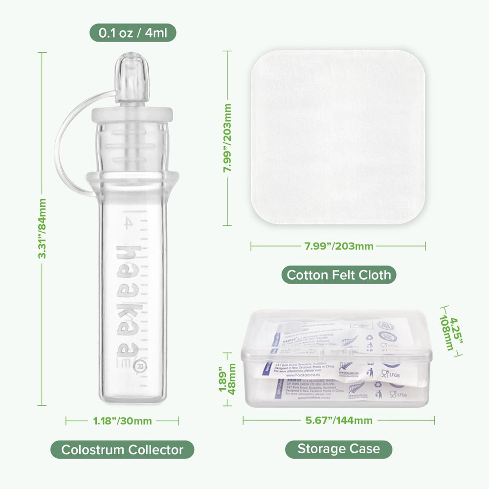Haakaa included cotton wipe highlighting thoughtful extras in the set.