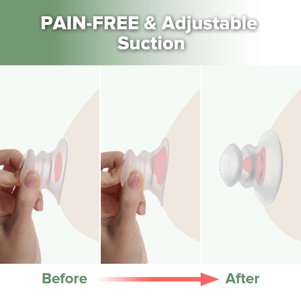 haakaa inverted-nipple corrector with gentle suction demonstrates easy one-handed use
