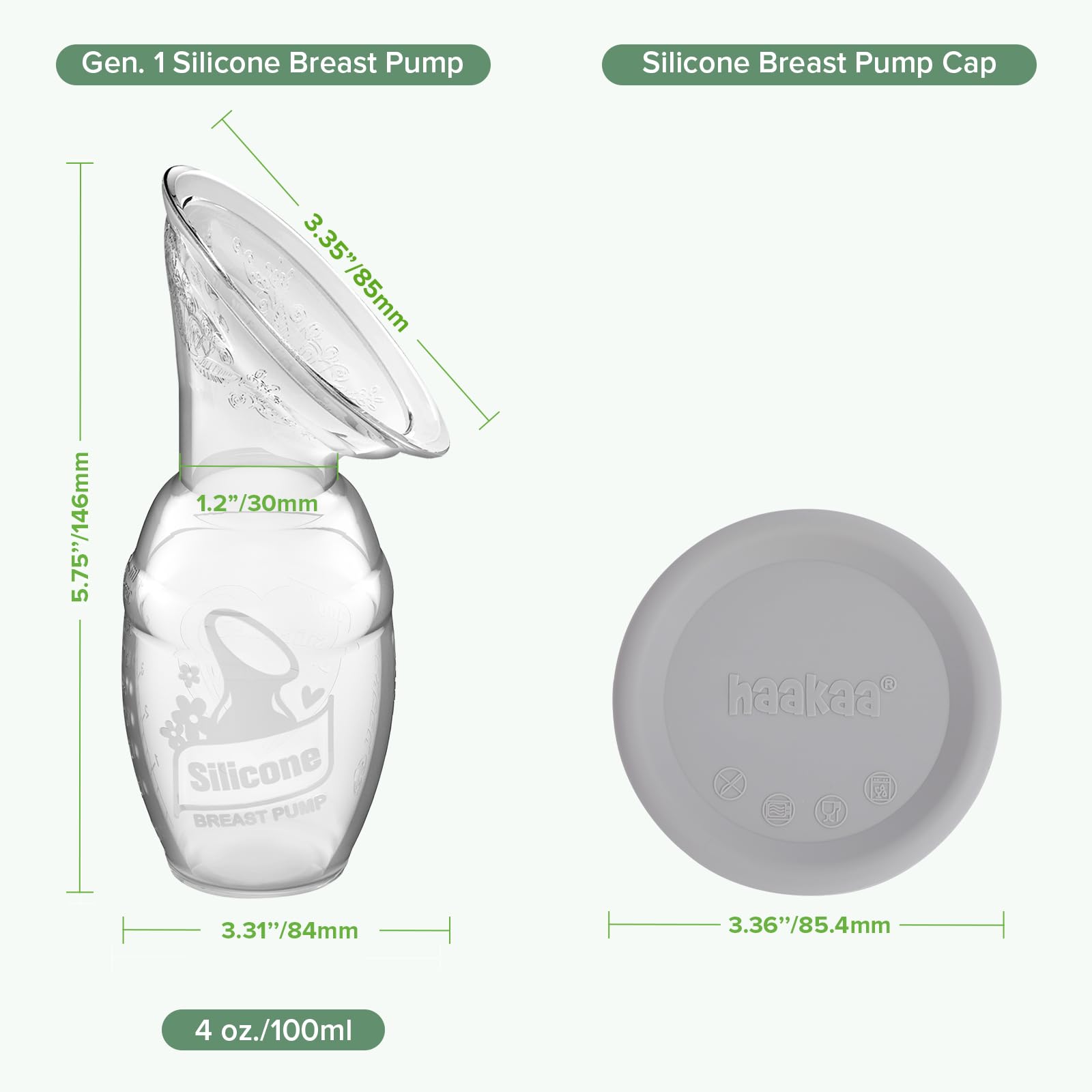 haakaa leak-proof cap prevents spills during pumping
