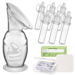 haakaa manual breast pump in action for convenient milk collection