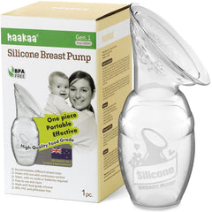 haakaa manual breast pump silicone clear 4oz bottle for easy milk collection