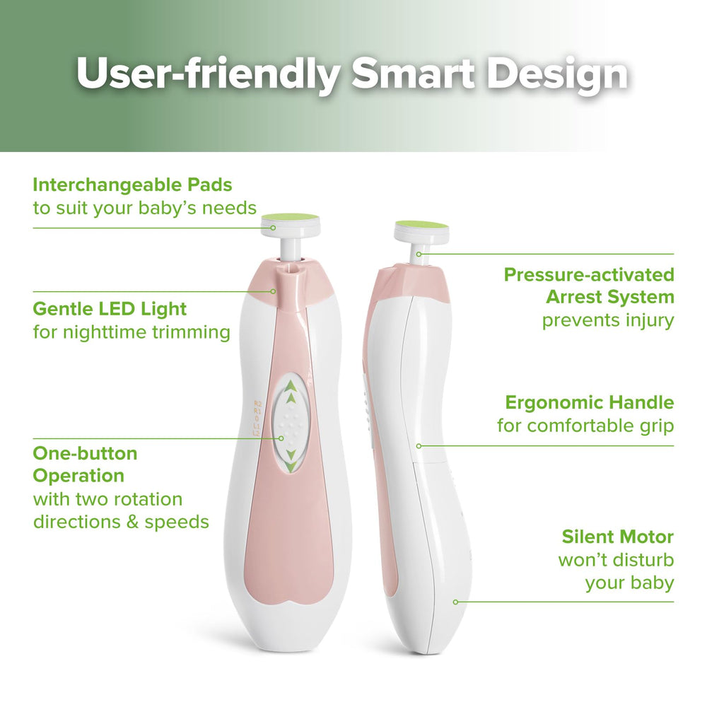 haakaa baby nail trimmer includes four baby pads and two adult-grade pads.