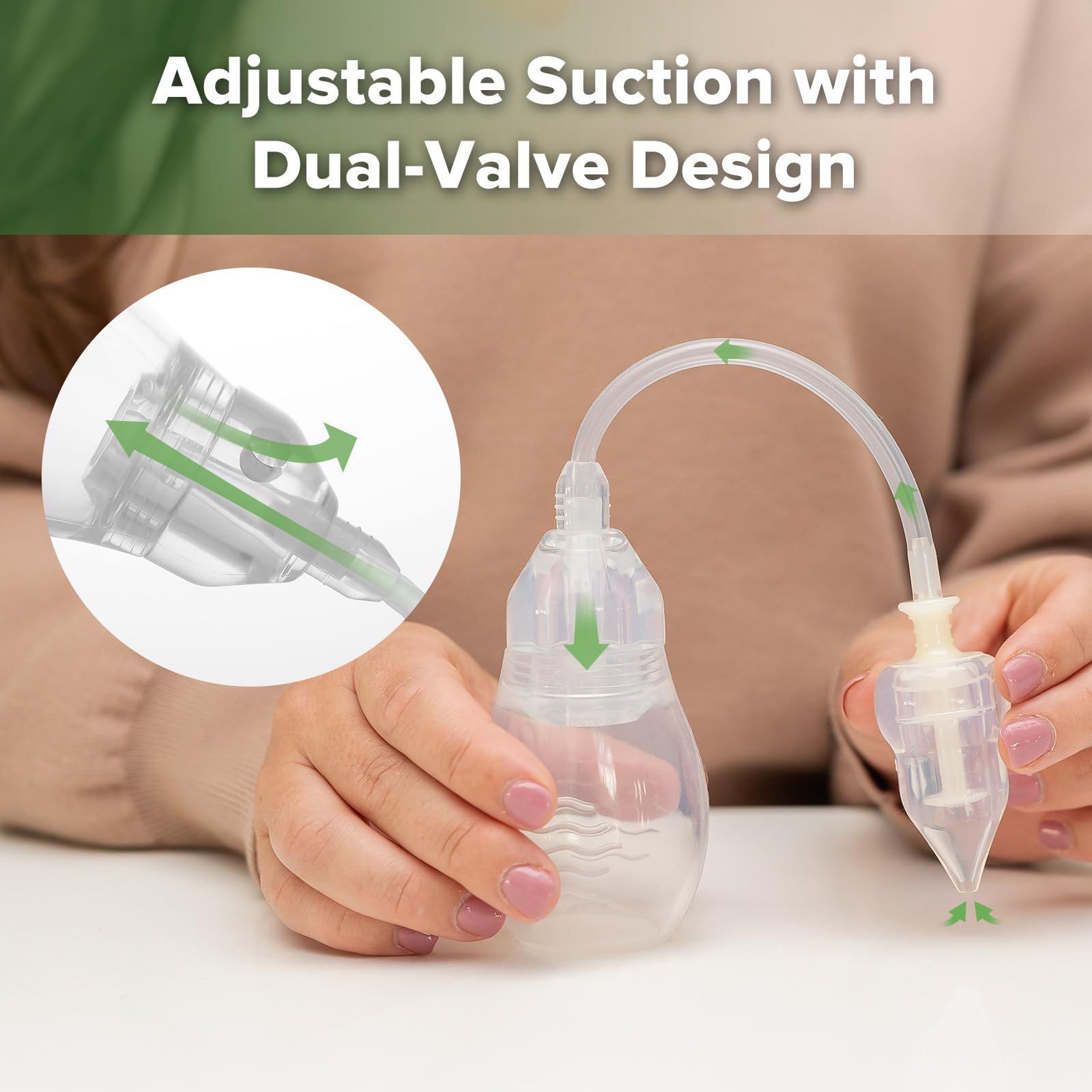 haakaa nasal aspirator anti-backflow valve helps avoid backflow during use