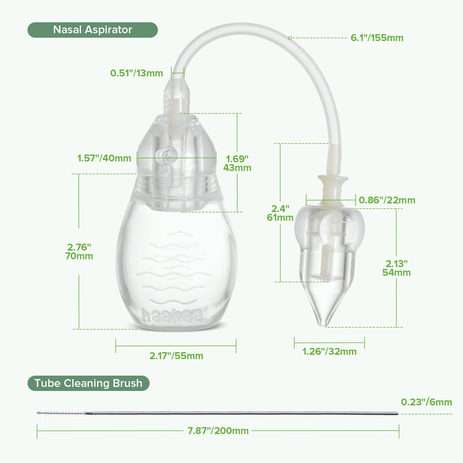 haakaa nasal aspirator being used on baby with gentle non-invasive relief