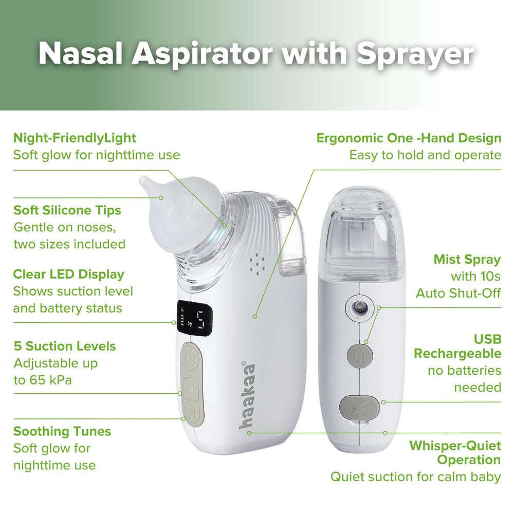 Haakaa nasal aspirator music and lights help distract and calm baby during care