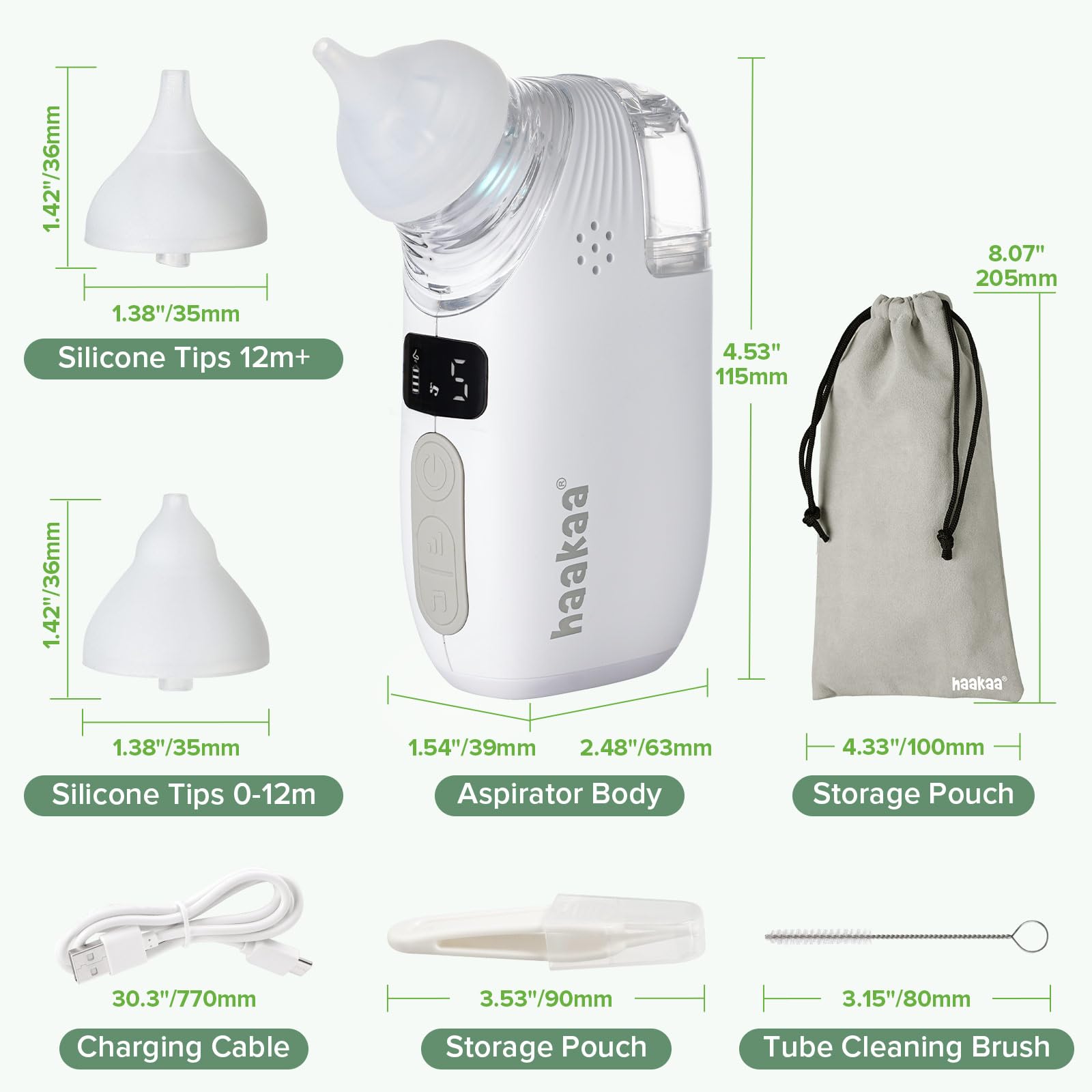 Haakaa nasal aspirator travel-friendly compact design fits in a diaper bag