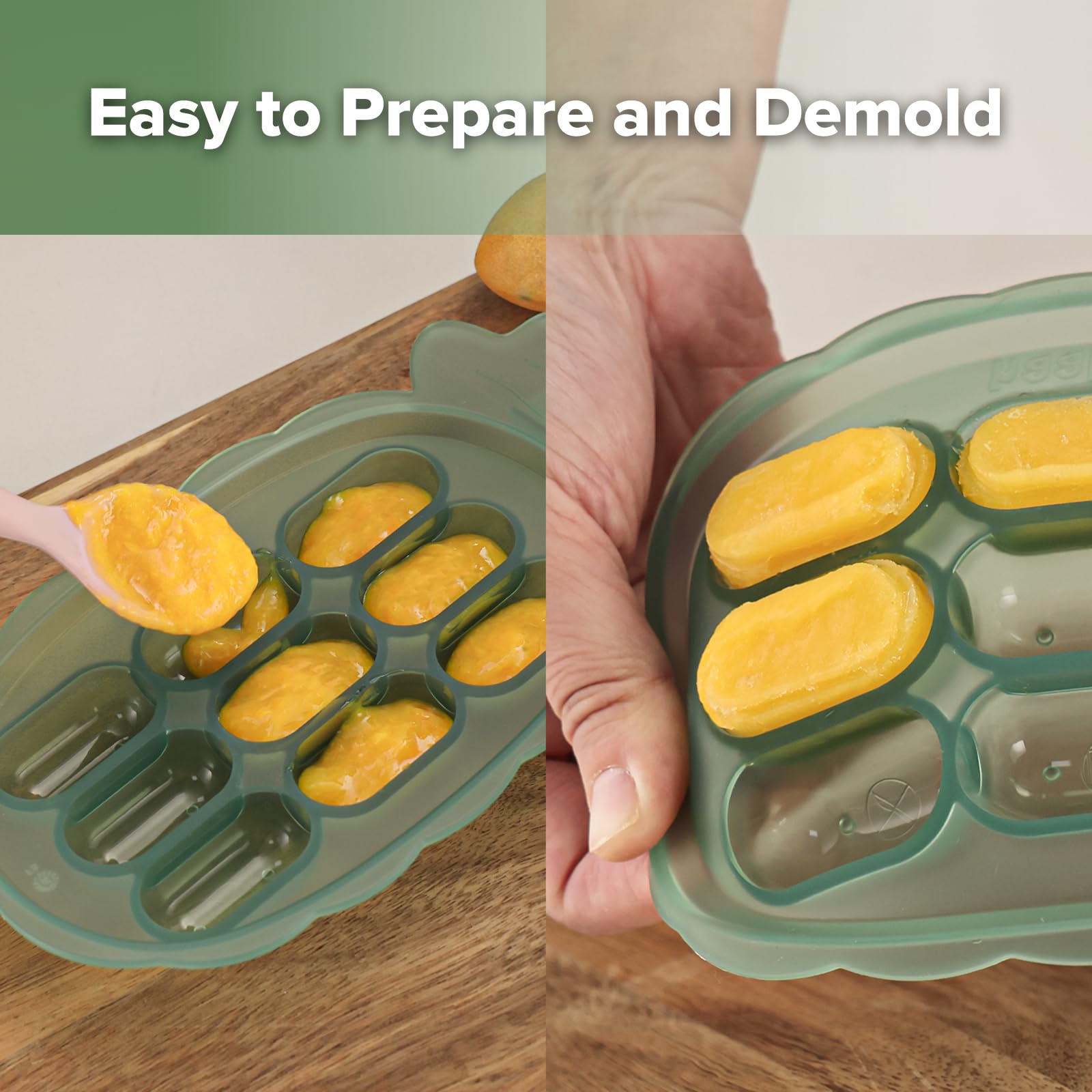 Haakaa Nibble Freezer Tray used as a baby food maker for purees and snacks.