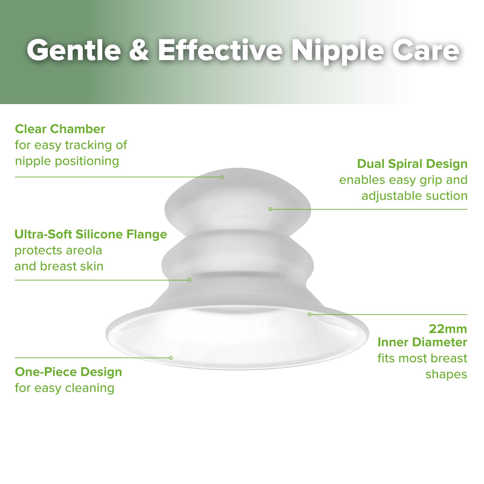 haakaa nipple corrector clear chamber highlights adjustable suction and positioning
