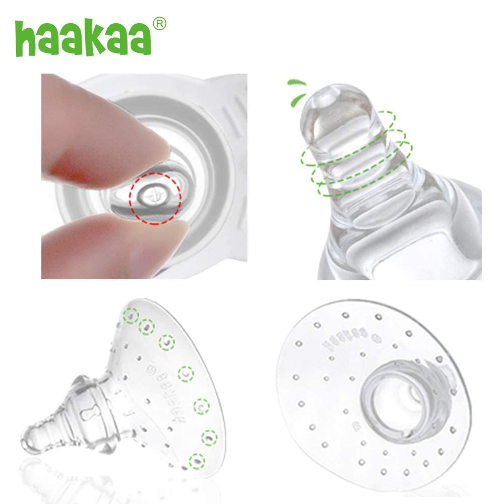 haakaa Nippleshield latch-support design helps comfortable feeding sessions.