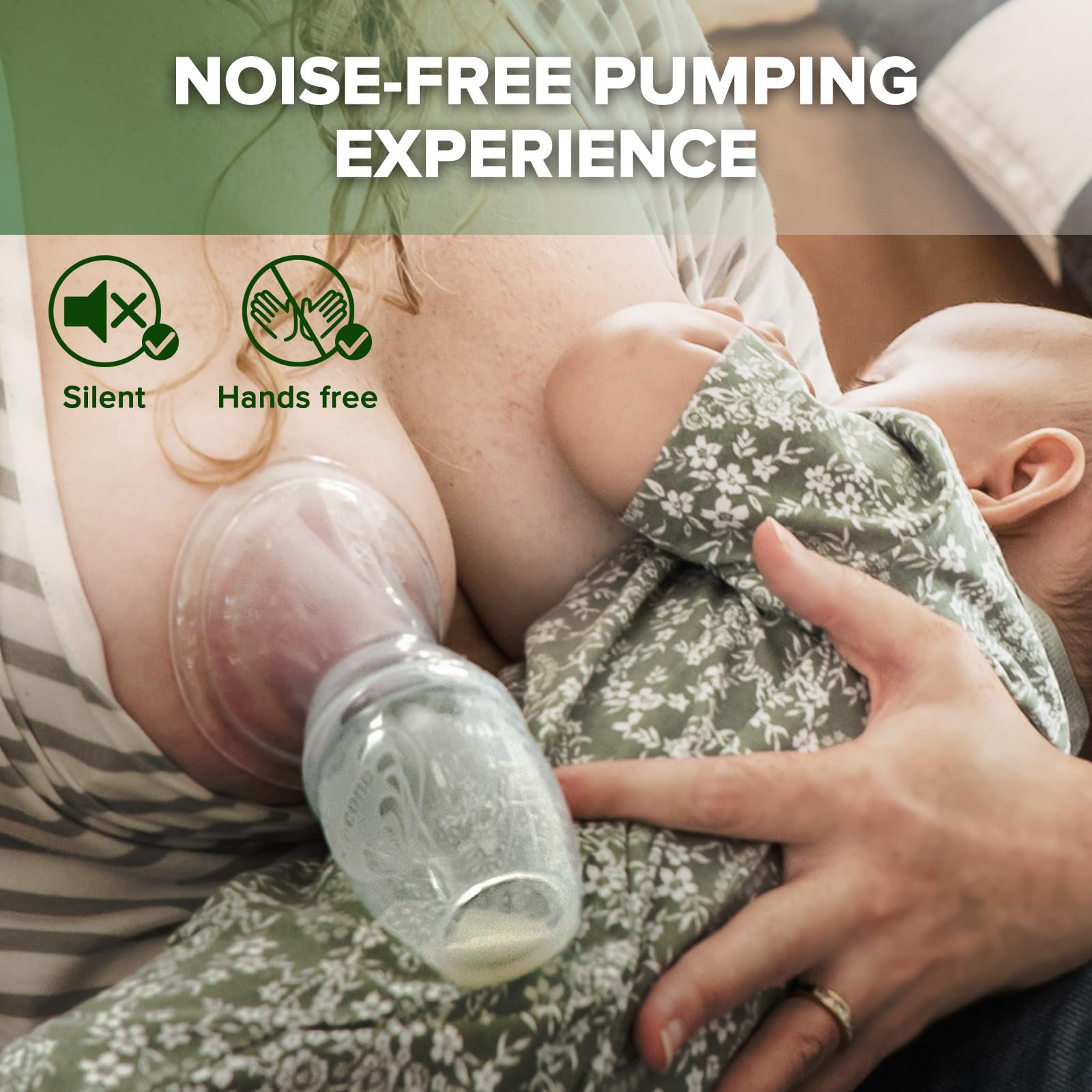 haakaa noise-free pumping—no batteries required, convenient for night feeds