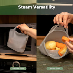 Haakaa On-The-Go steamer bag 40oz capacity illustrating large sterilizing space