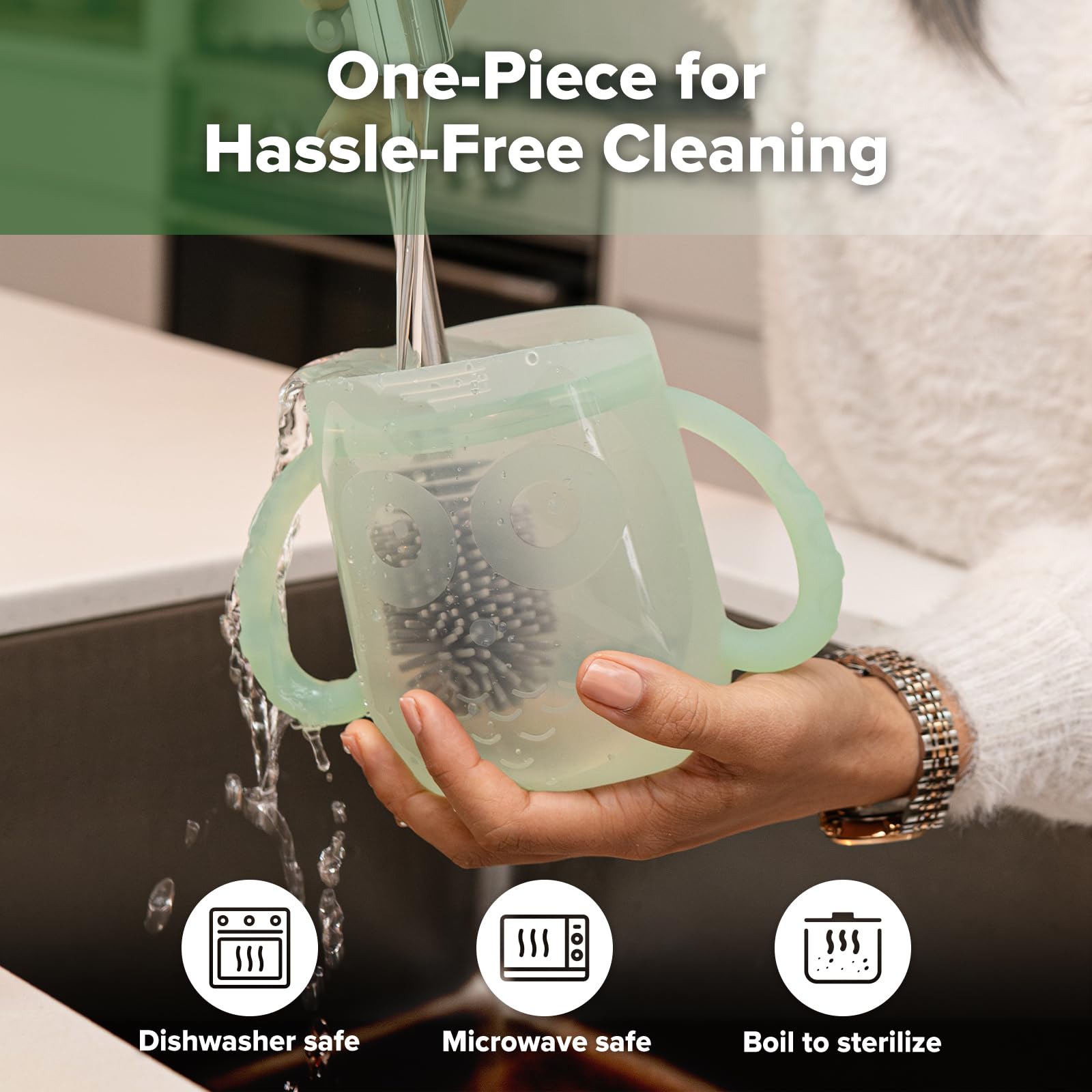 Haakaa Oscar Owl is dishwasher-safe and sterilizer-friendly